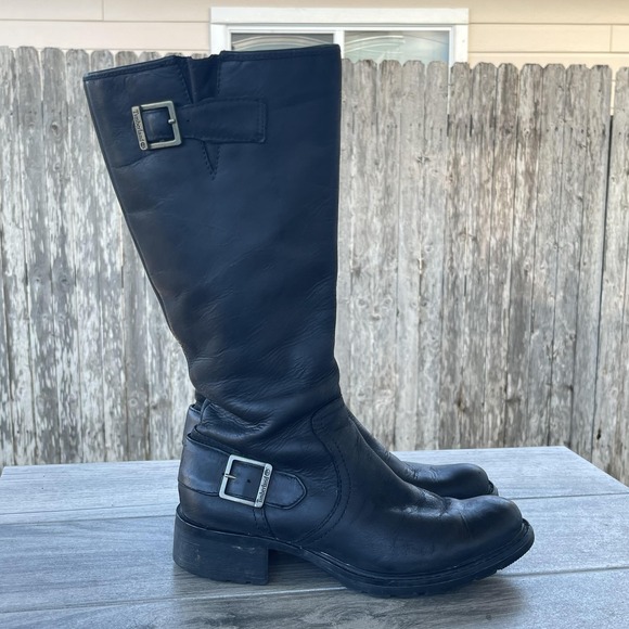Timberland Shoes - Timberland Boots Women 7.5M Black Leather Waterproof Knee High Riding Biker Moto